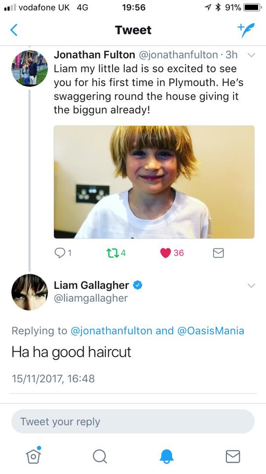 STOP THE PRESS! Liam Gallagher - David & David Hair Salon Plymouth